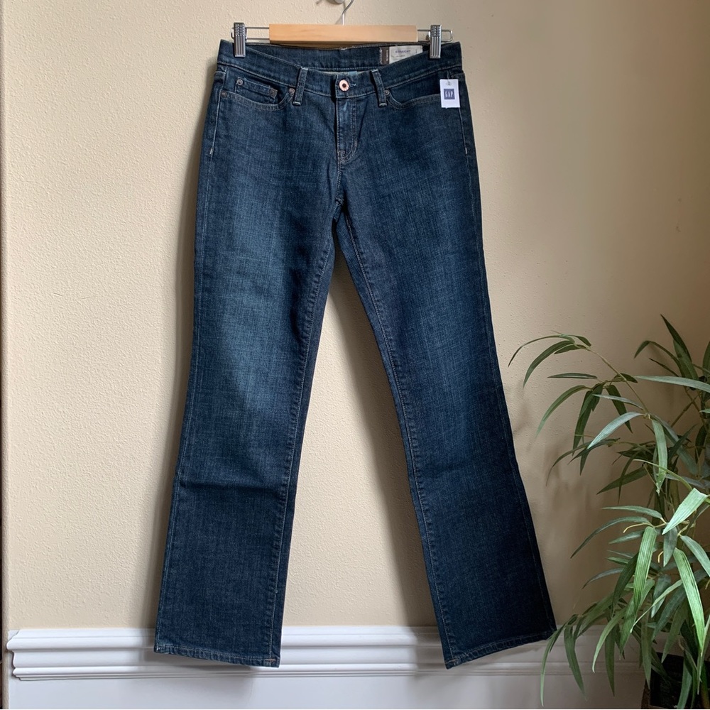 NWT GAP Y2K Straight Leg Ankle Jeans Low Rise Dark Wash Denim Women’s 4 4A
